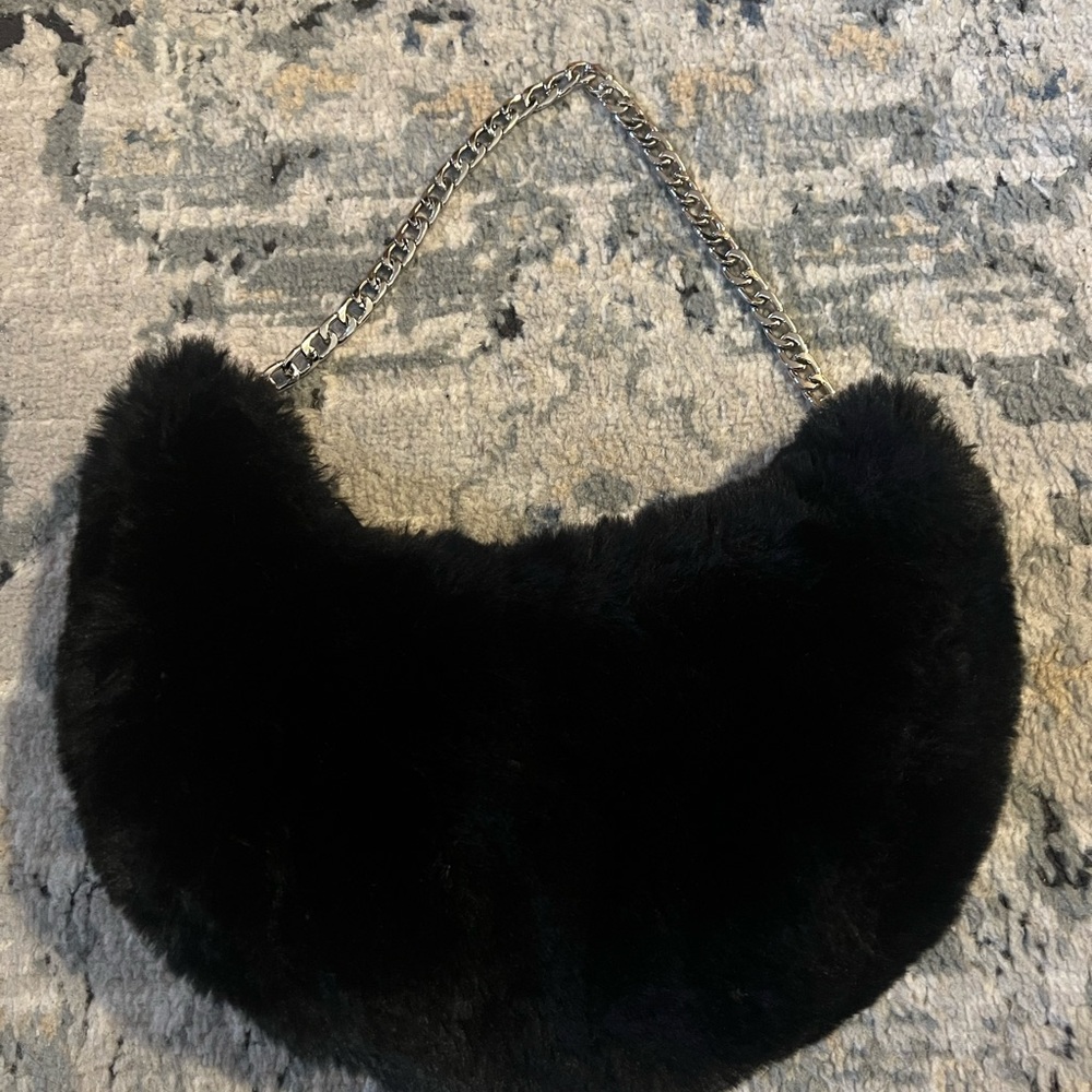 ASOS Black Plush Shoulder Bag
